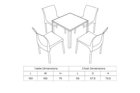 Gerona Dining Set 2S