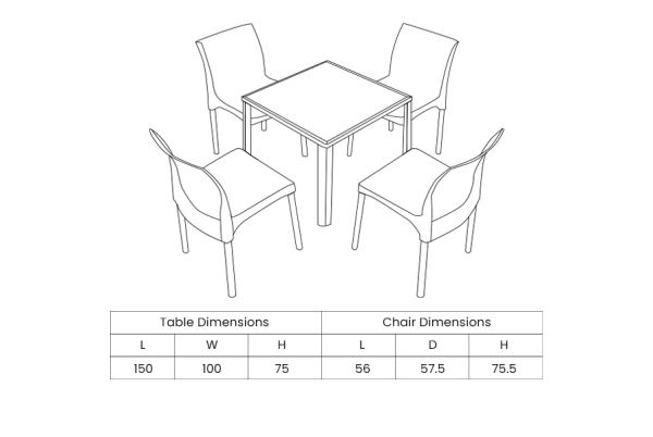 Gerona Dining Set 2S
