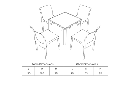 Vatican Dining Set 6S