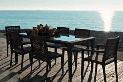 Shildon Atlea wicker dining set with glass table